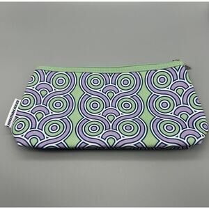 Clinique x Jonathan Adler Green & Lavender Cosmetic Makeup Travel Bag NWOT